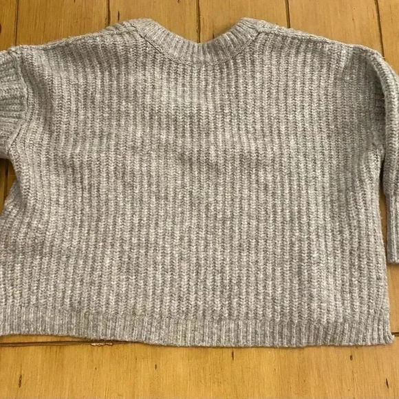 Free People Women’s Oversized Thick Knit Gray Sweater acrylic poly scoop neck S - Picture 2 of 16